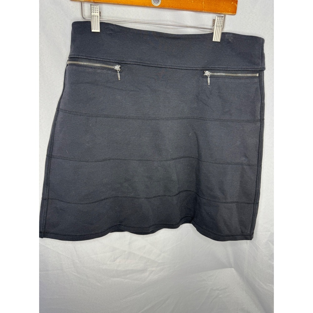 Athleta Black Tiered Mini Skirt with Zipper Pockets Style‎ 861887 Size L
